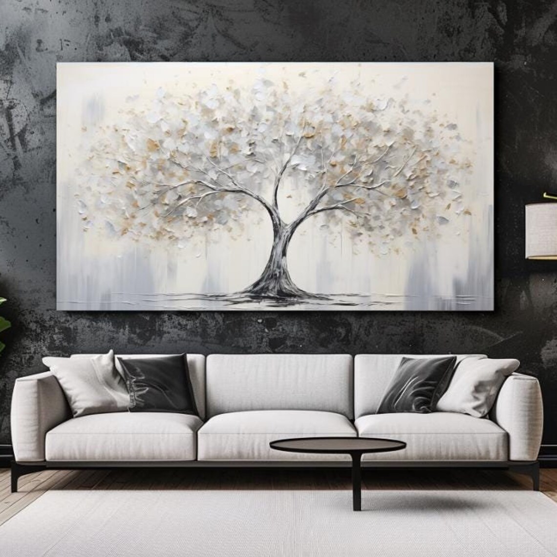 Silver Tree Abstraction Art Print, Home Decor