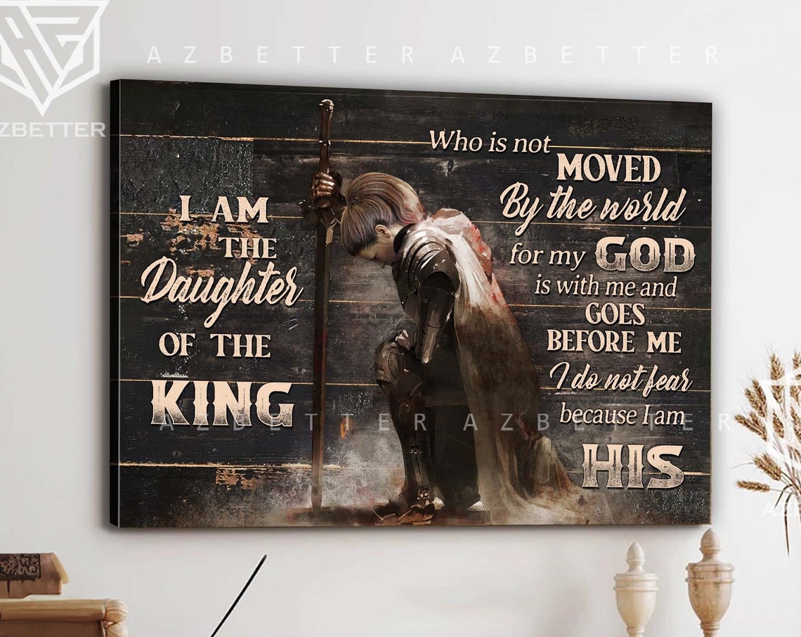 Daughter Of The King Wall Art Child Of God Painting Gift For Christian Female Warrior Of God Inspirational Gift
