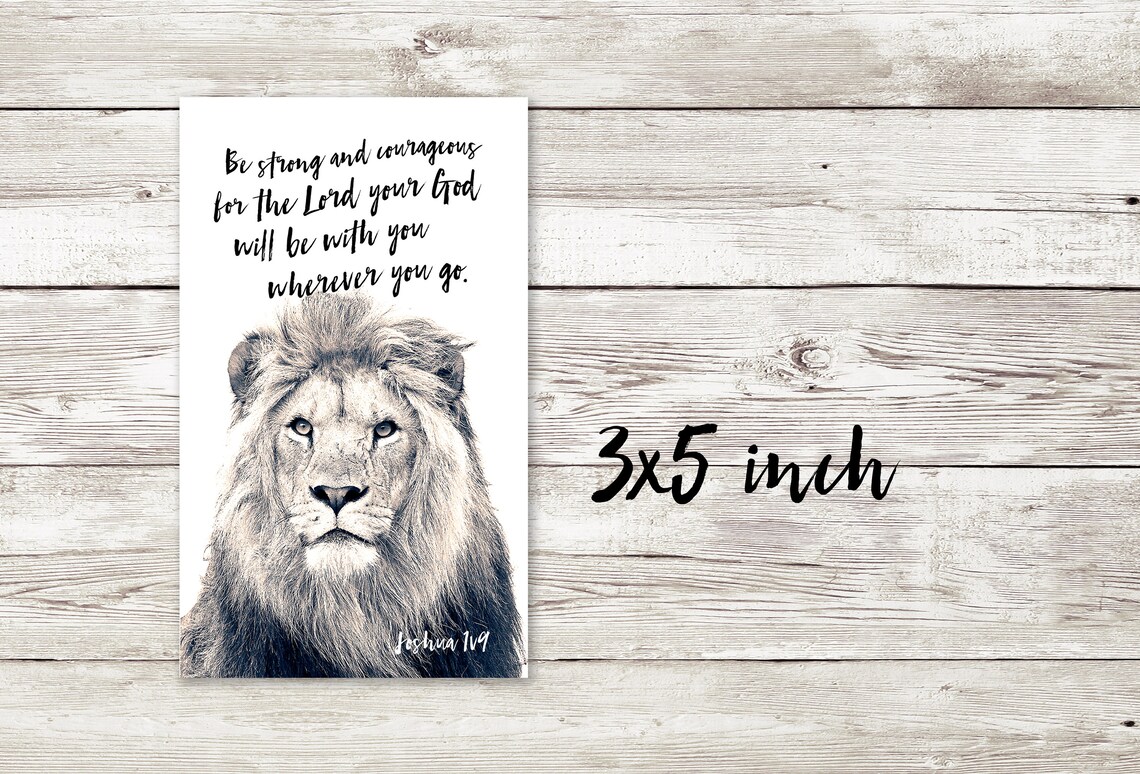 Bible Verse Lion Scripture Art Print - Image 3