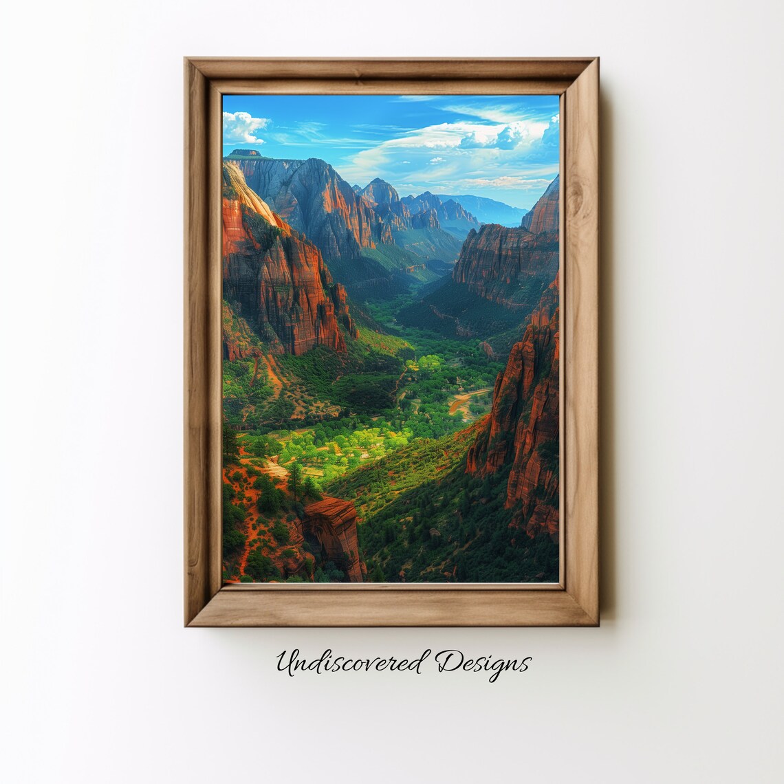 Red Rock Desert Canyon Oil Painting Vibrant Landscape Decor Poster