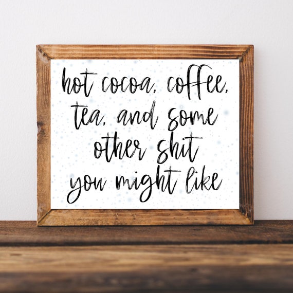 Winter Hot Cocoa Sign Wedding Signs Bar Chocolate Holiday Print Table Decor