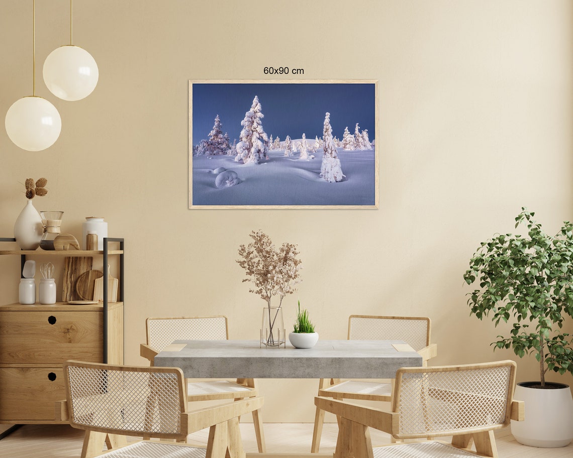 Snow Laden Pines At Blue Hour In A Silent Winter Wonderland Poster - Image 2