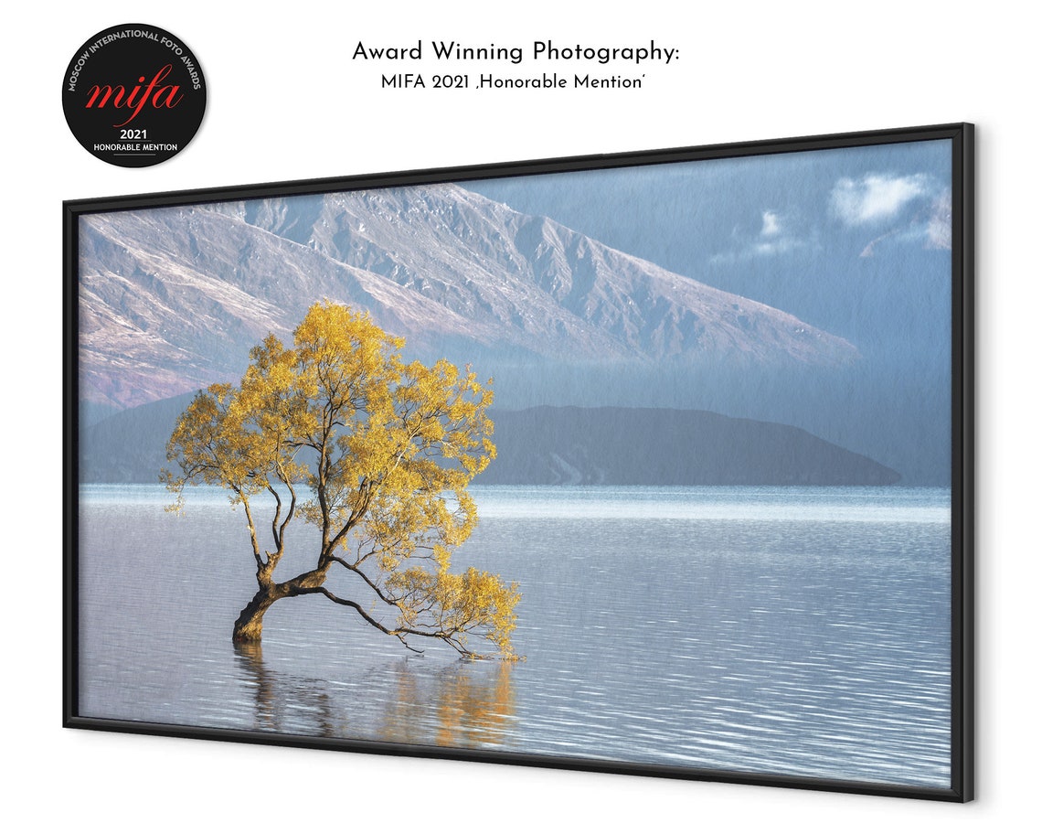 Lake Wanaka New Zealand Lone Tree Morning Light Mountain Poster - Image 4
