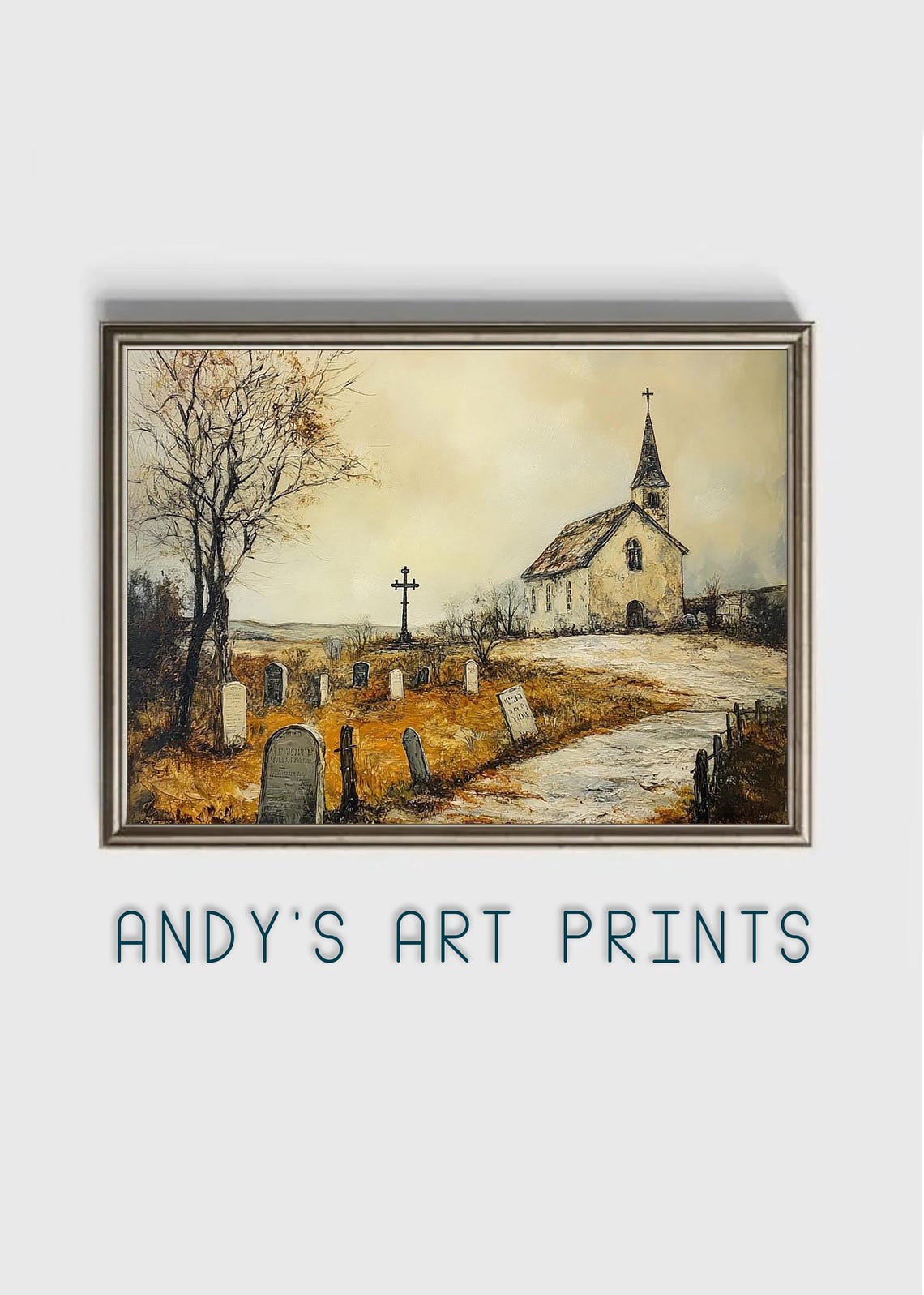Church Oil Painting Landscape Wall Art Oil Painting Nature Poster Oil Painting Home Artwork Vintage - Image 2