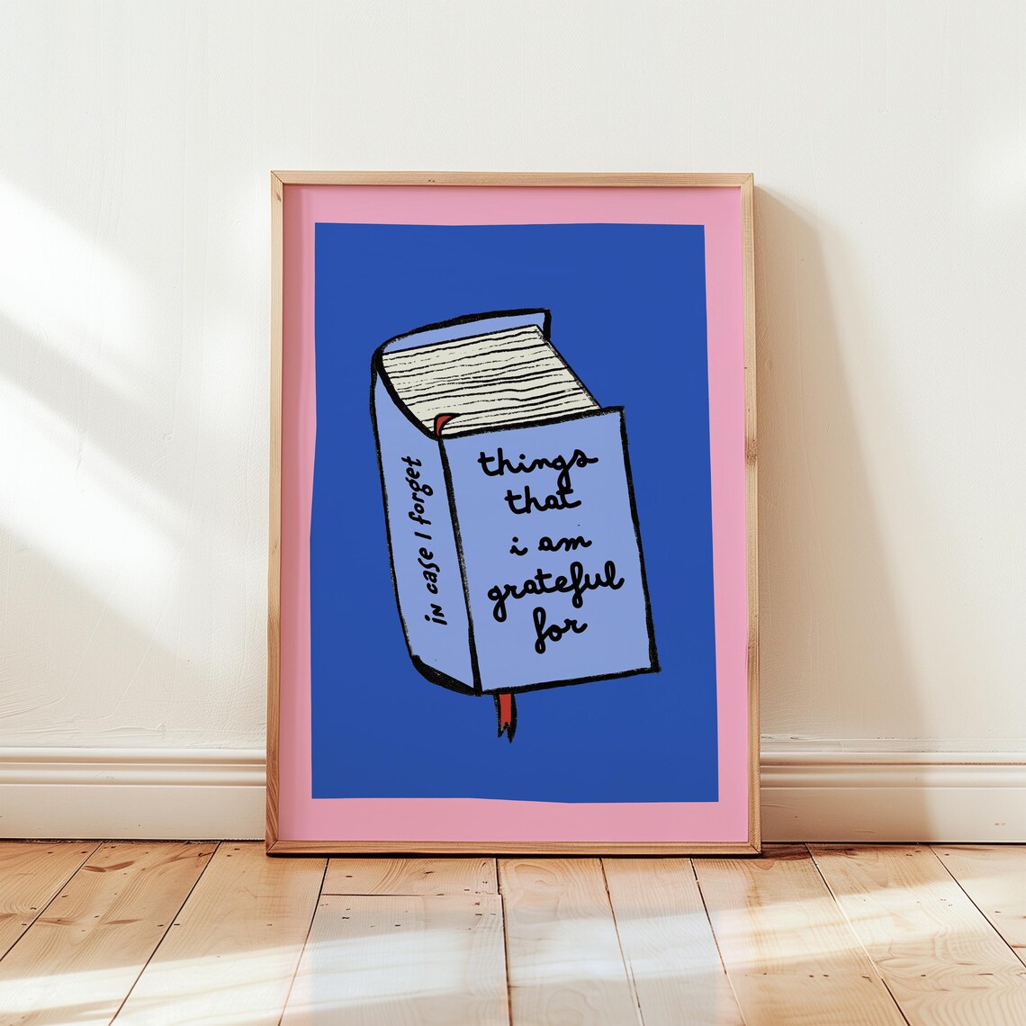 Grateful Book Quirky Colorful Illustration Art Print
