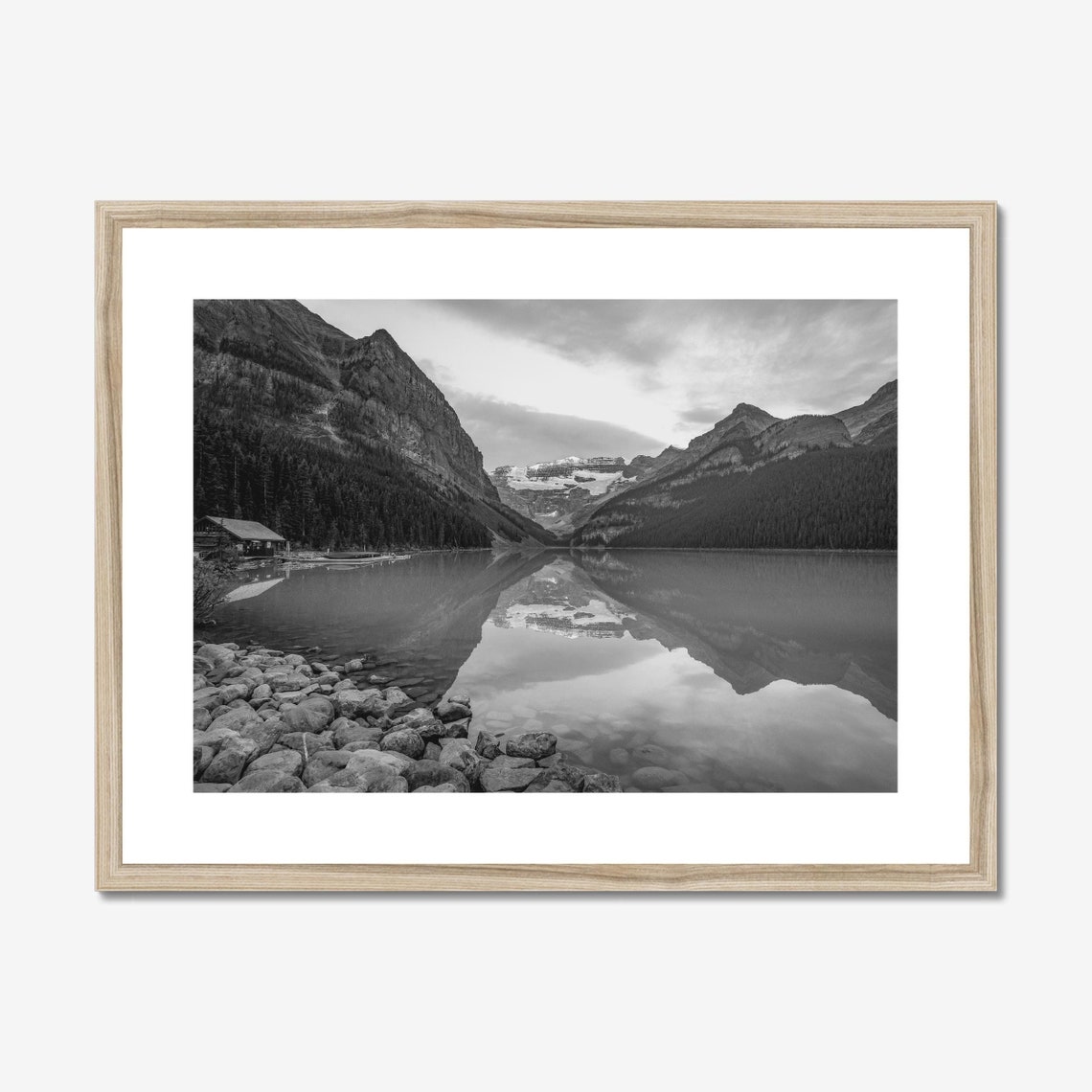 Banff Photo Poster Print, Black And White Mountain