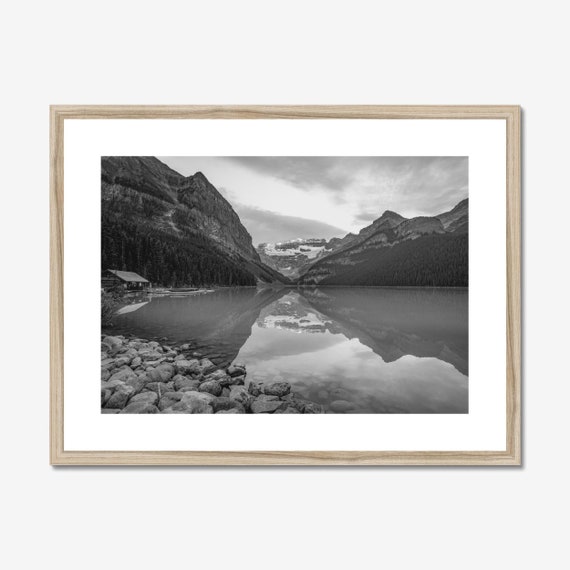 Banff Photo Poster Print, Black And White Mountain