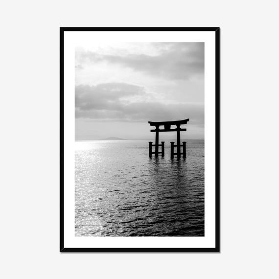 Shirahige Shrine Japan Landscape, Minimalist Art Print