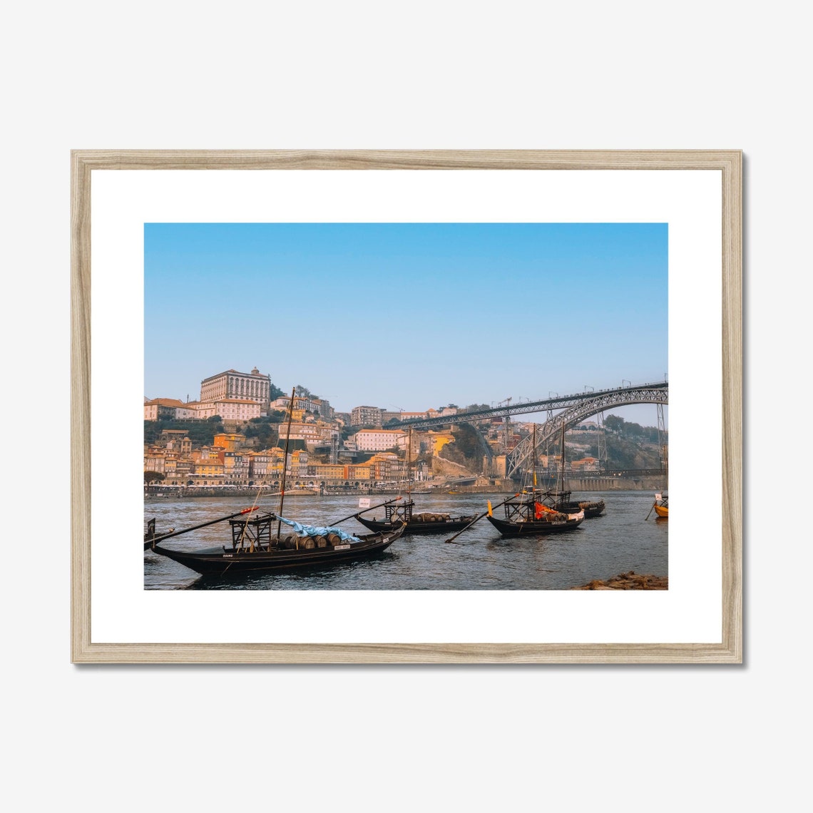 Porto Landscape Art Print, Douro River Bridge
