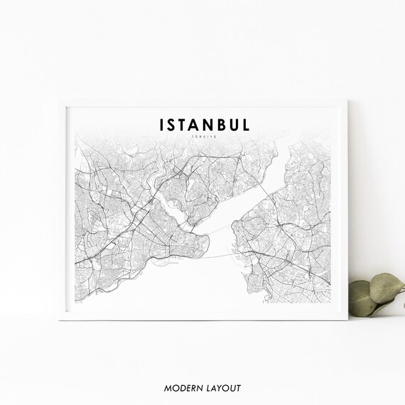 Istanbul Trkiye Map Print Turkey Art Poster Marmara City Street Nursery Room Office Wall Decor