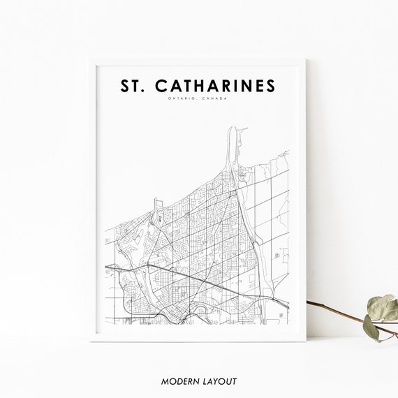 St Catharines Ontario Map Art Poster, Canada