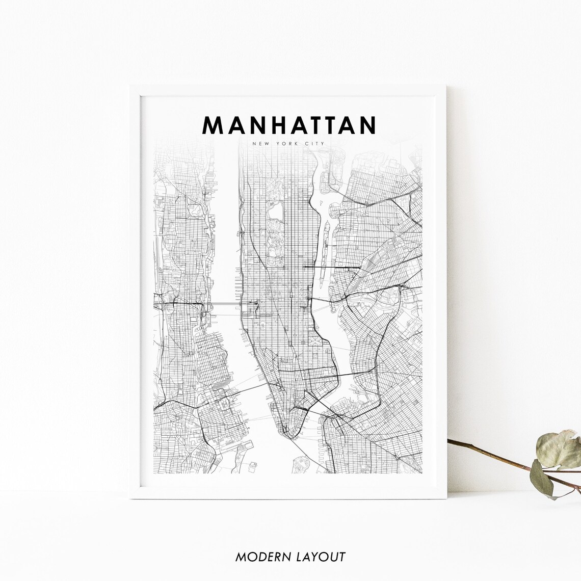 Manhattan NYC Map Art Print, New York City