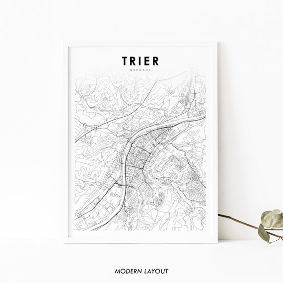 Trier Germany Map Print, Nursery Room Wall Art