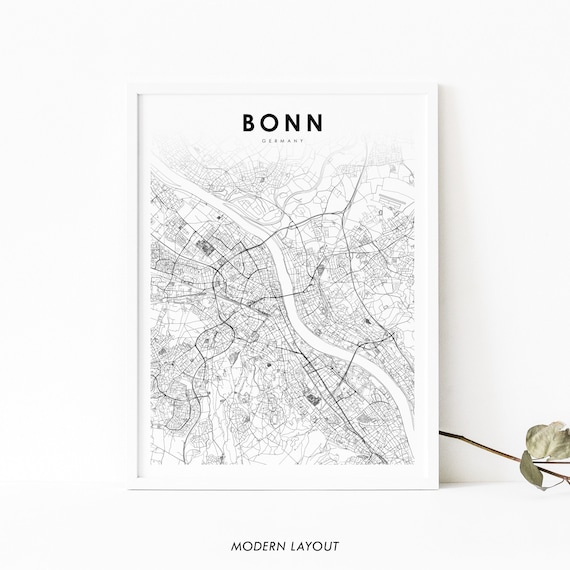 Bonn Germany Map Print, Cologne Deutschland Poster