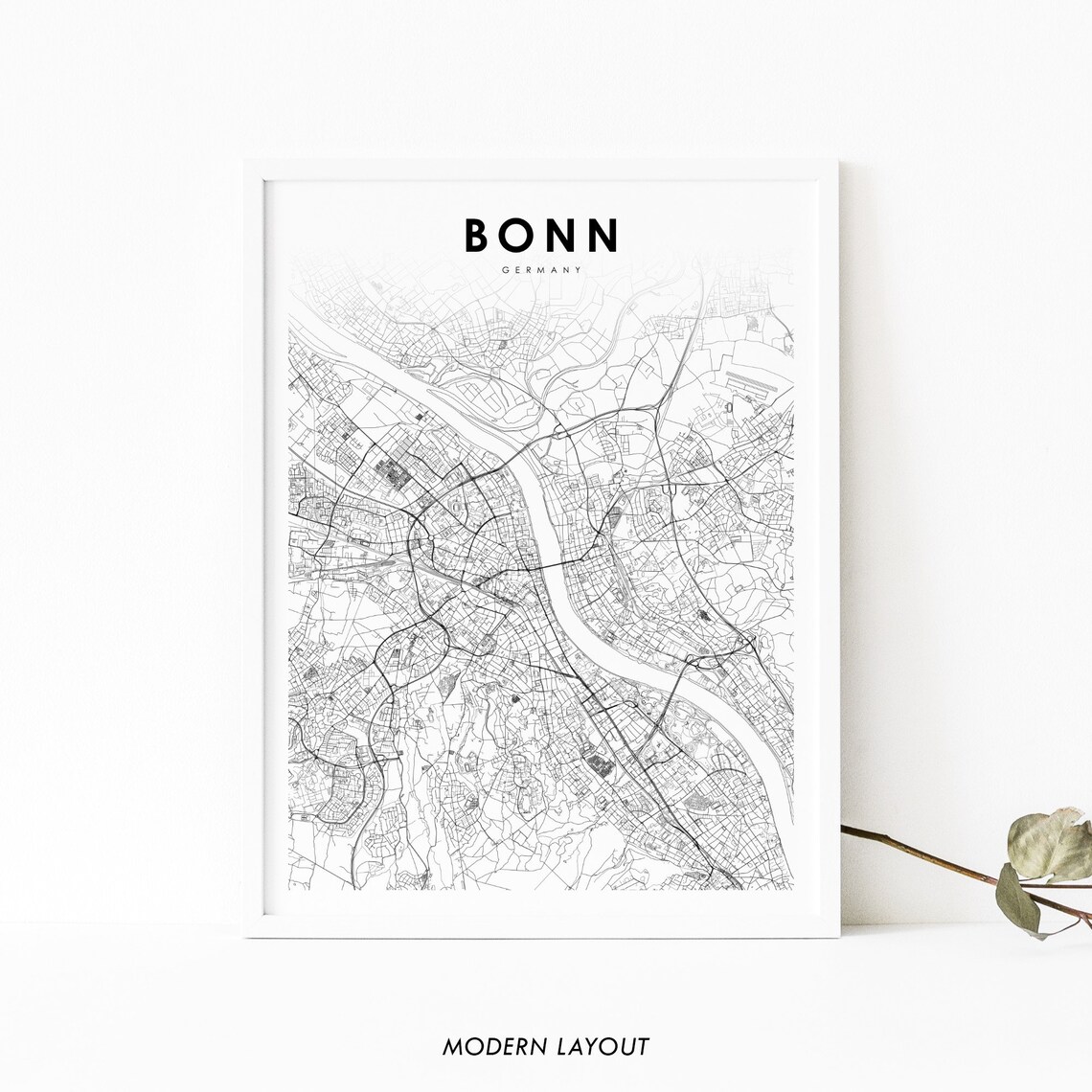 Bonn Germany Map Print, Cologne Deutschland Poster