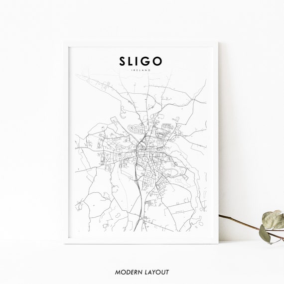 Sligo Ireland Map Art Print, Connacht City Map