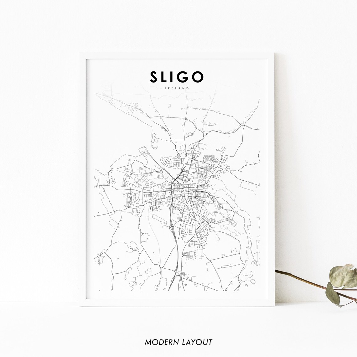 Sligo Ireland Map Art Print, Connacht City Map