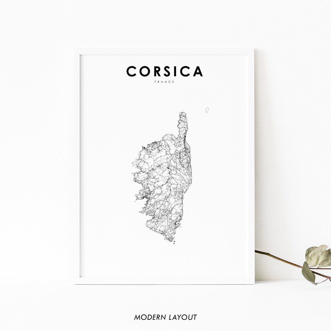 Corsica France Map Print, Nursery Room Decor