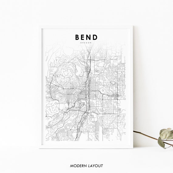 Bend Or Map Print, Oregon USA Street Map Poster