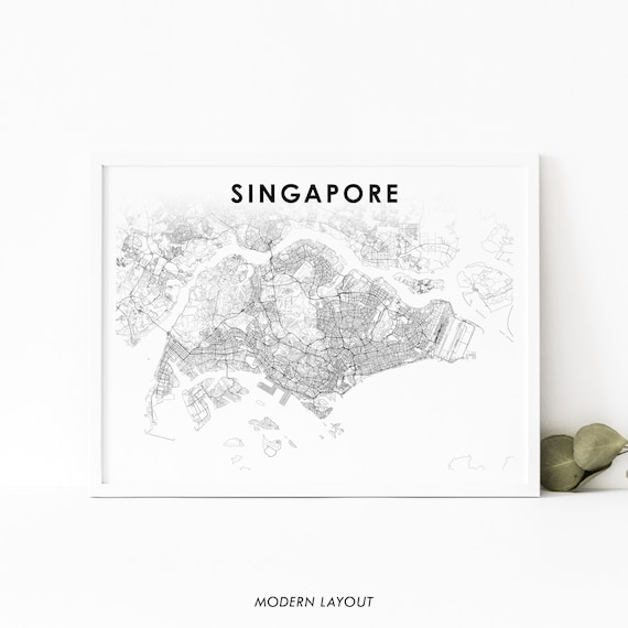 Singapore Map Art Print, Nursery Room Decor