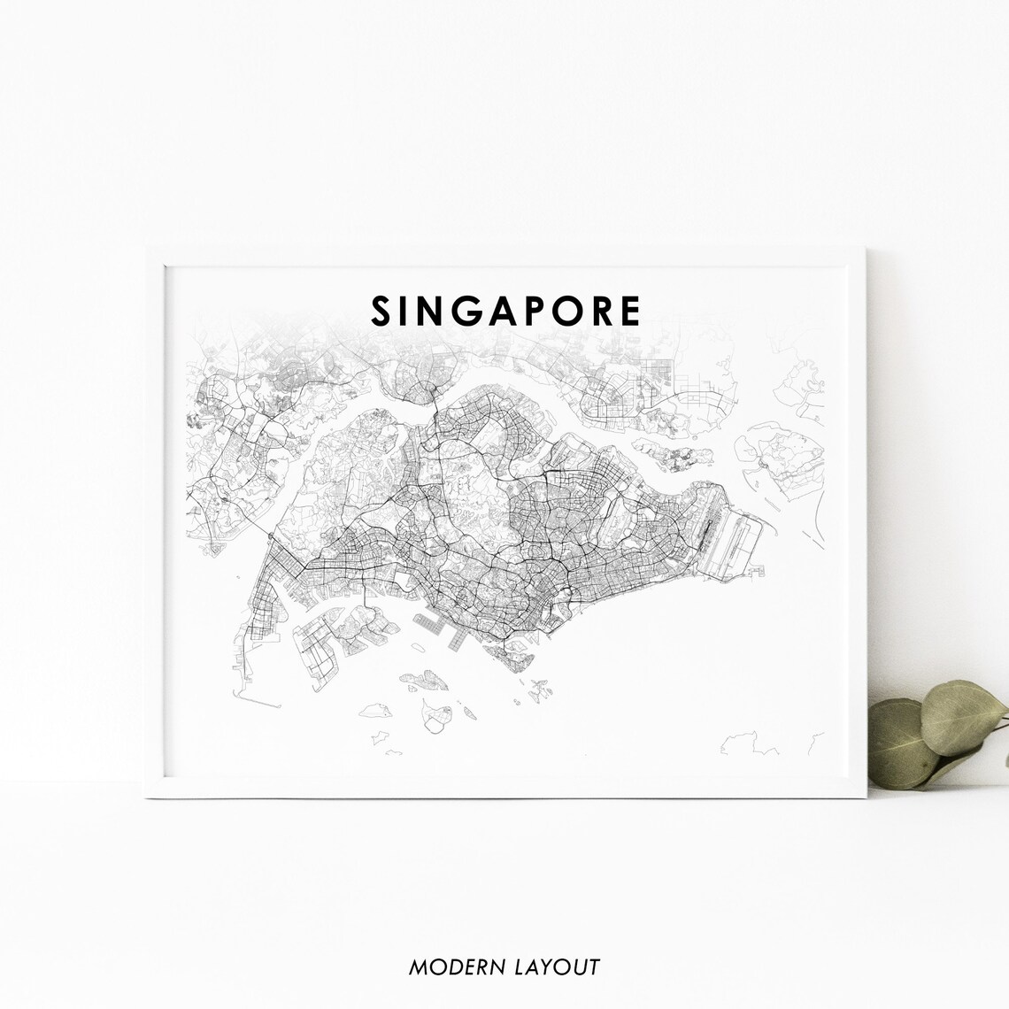 Singapore Map Art Print, Nursery Room Decor