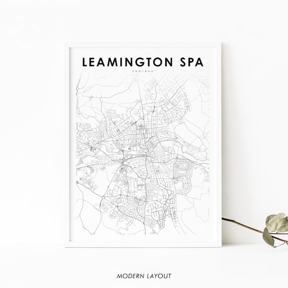 Royal Leamington Spa England Uk Map Print United Kingdom Art Poster City Street Nursery Room Wall Office Decor