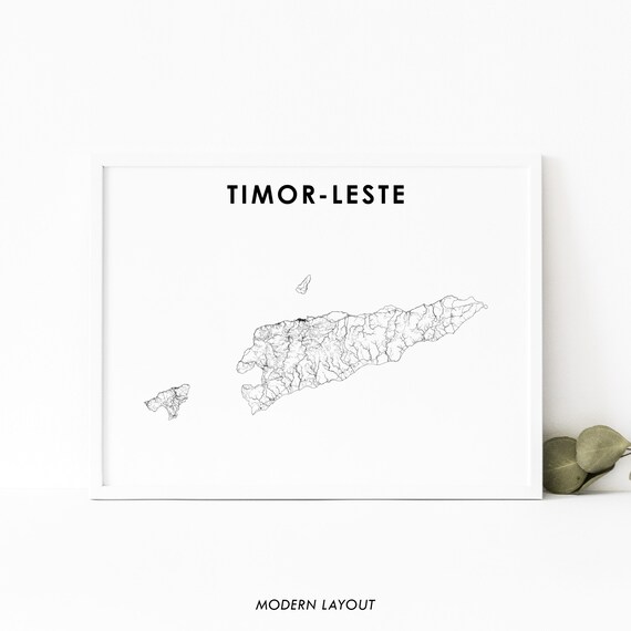Timor-Leste Country Road Network Map Modern Minimalist Poster
