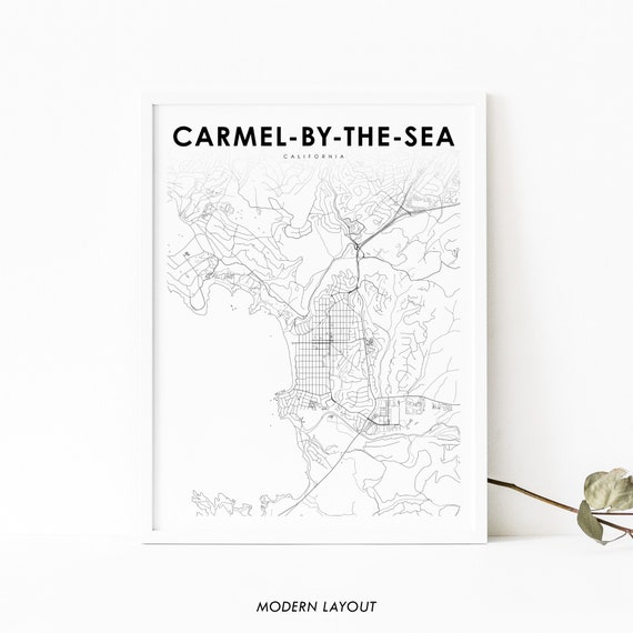 Carmel-by-the-Sea CA Map Print, City Street Poster