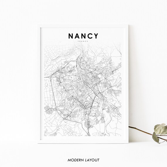 Nancy France Minimalist Street Map Line Art Modern Decor Poster