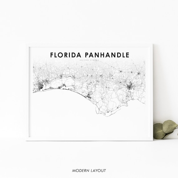 Florida Panhandle Map Print, Nursery Room Wall Decor
