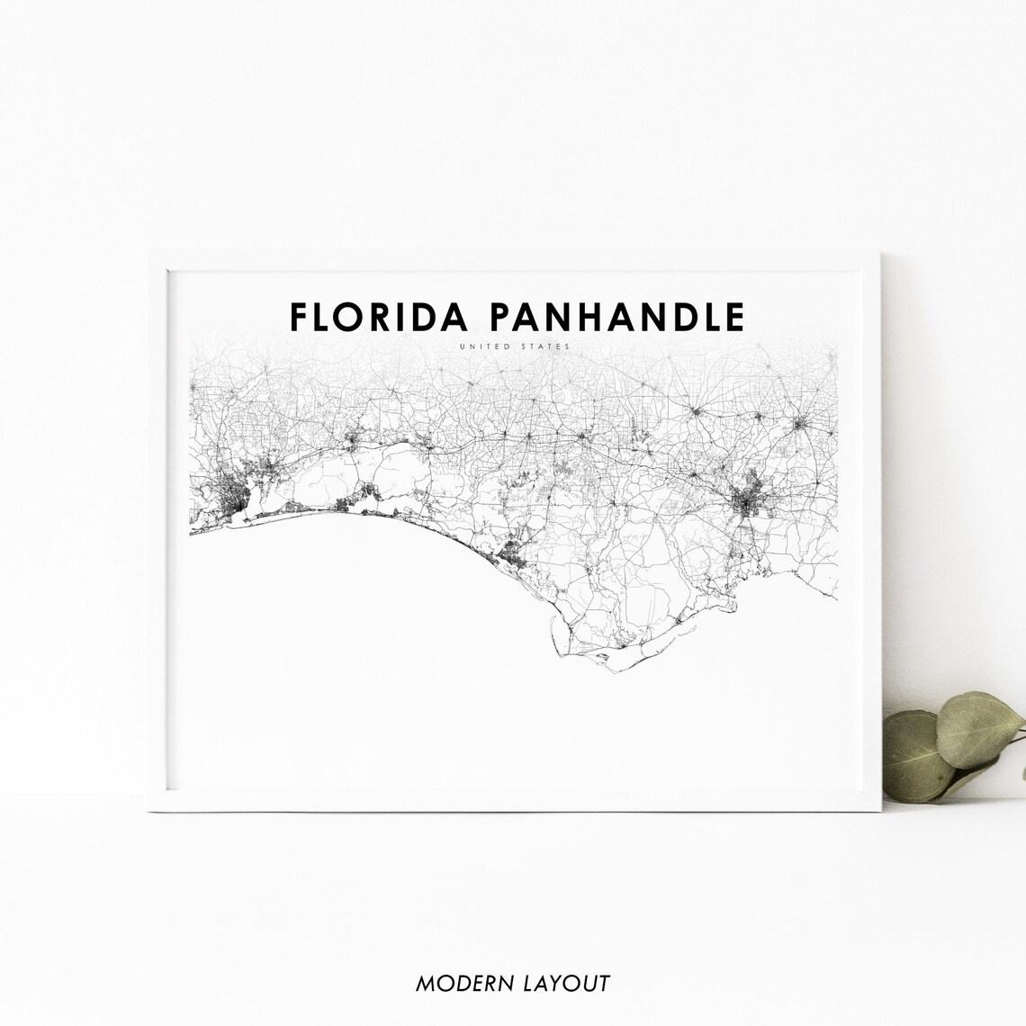 Florida Panhandle Map Print, Nursery Room Wall Decor