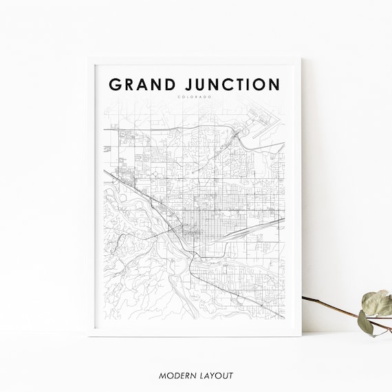 Grand Junction Colorado City Street Map Print Modern Layout Art