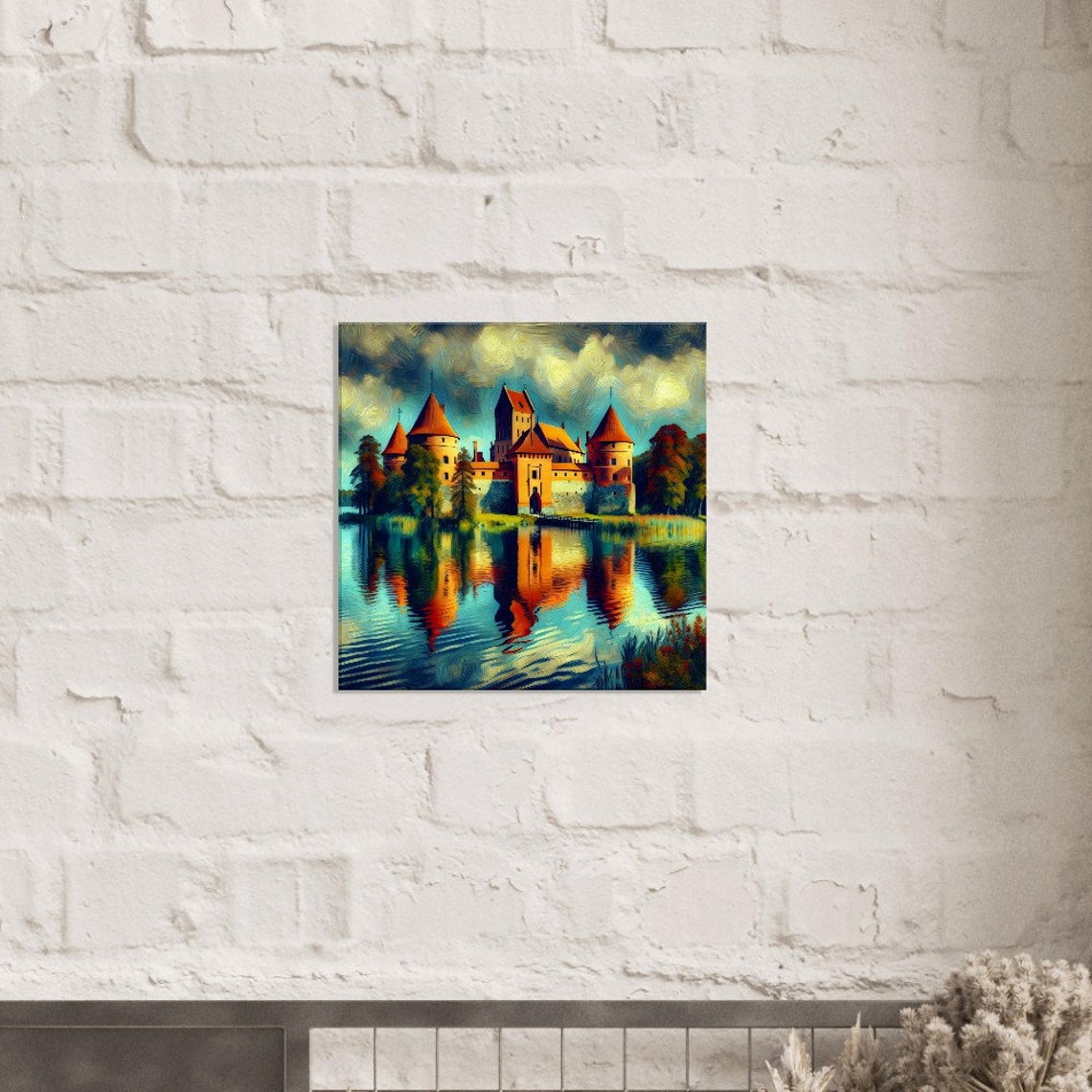 Trakai Castle Reflections Oil Painting Print Impressionism Living Roombedroom Wall Prints Housewarming Gift - Image 2