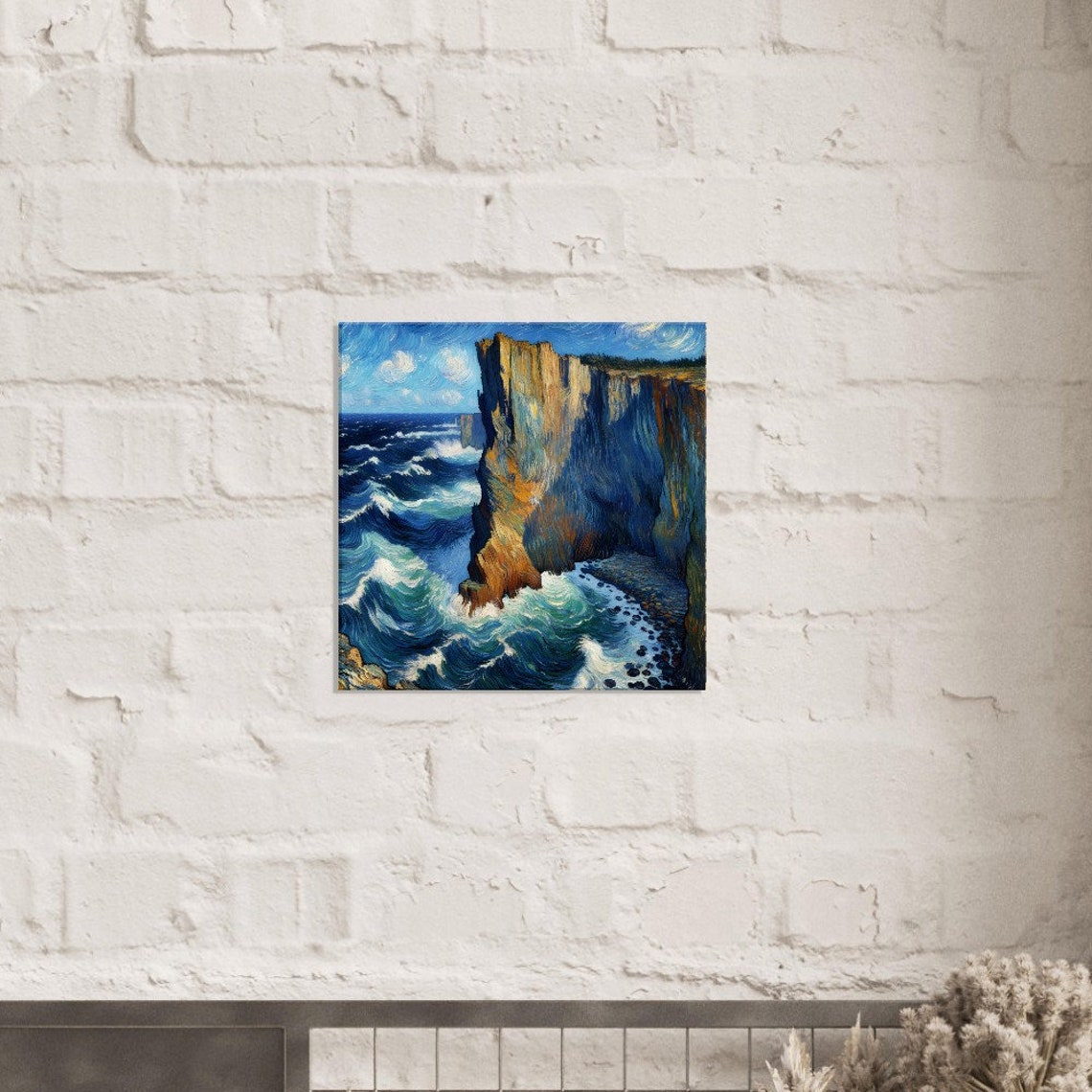 Cliffside Majesty In Van Gogh Swirls Oil Painting Print Impressionism Painting Living Roombedroom Wall Prints Housewarming Gift - Image 2