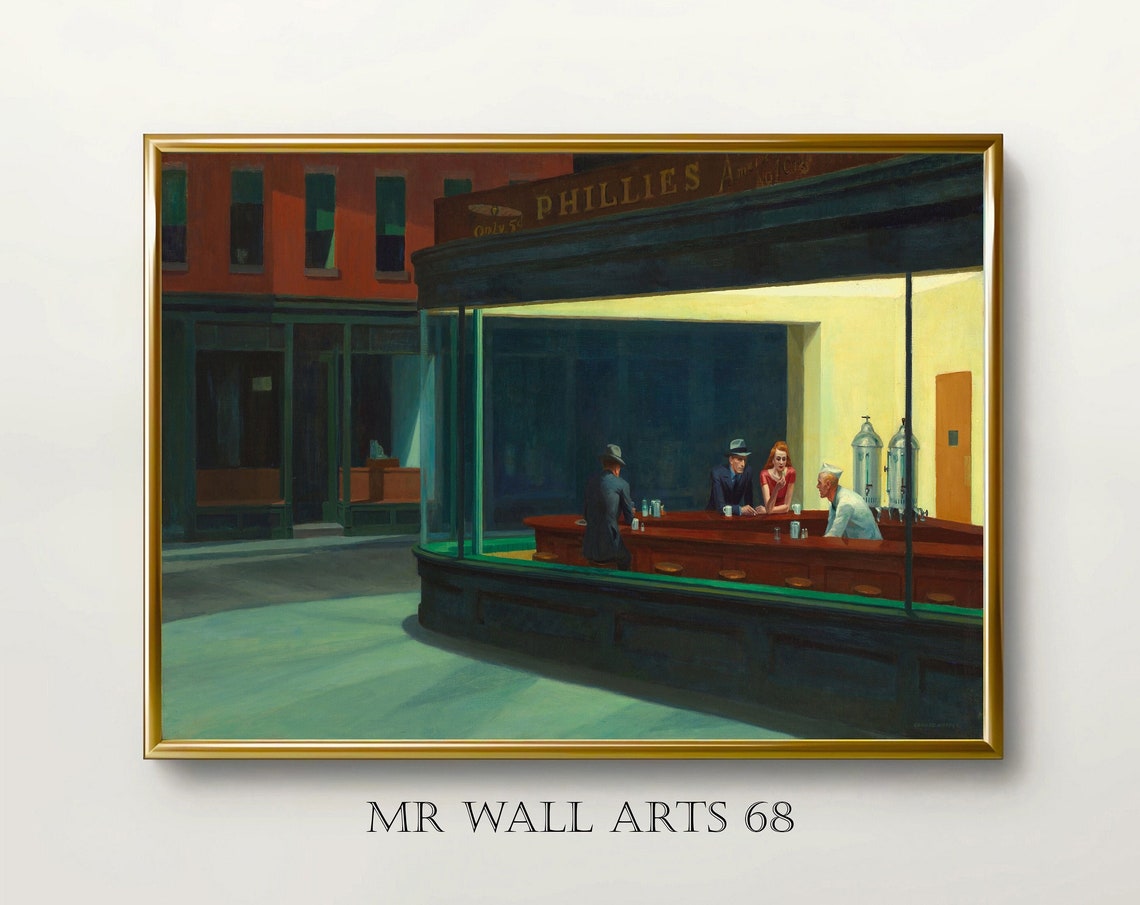 Edward Hopper Nighthawks Late Night Diner Classic American Poster