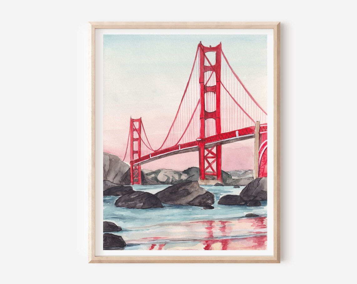 San Francisco Golden Gate Bridge, California Travel Poster