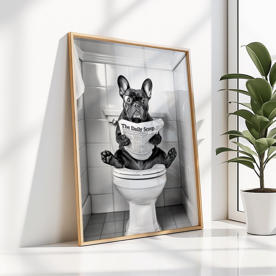 French Bulldog Toilet Print, Funny Bathroom Decor - Image 5