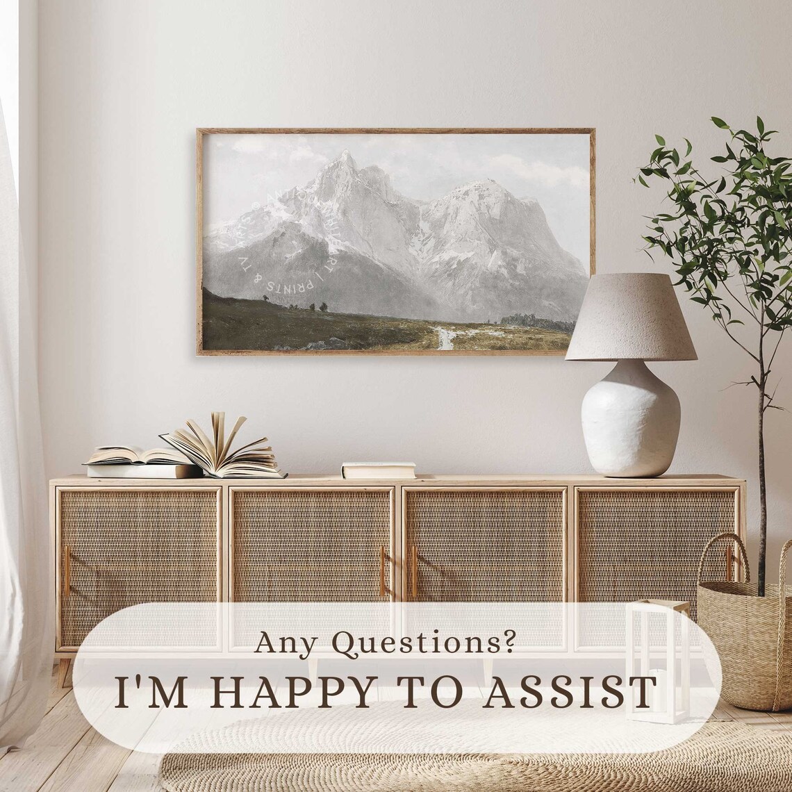 Moody Mountain Landscape Vintage Country Art Print - Image 2