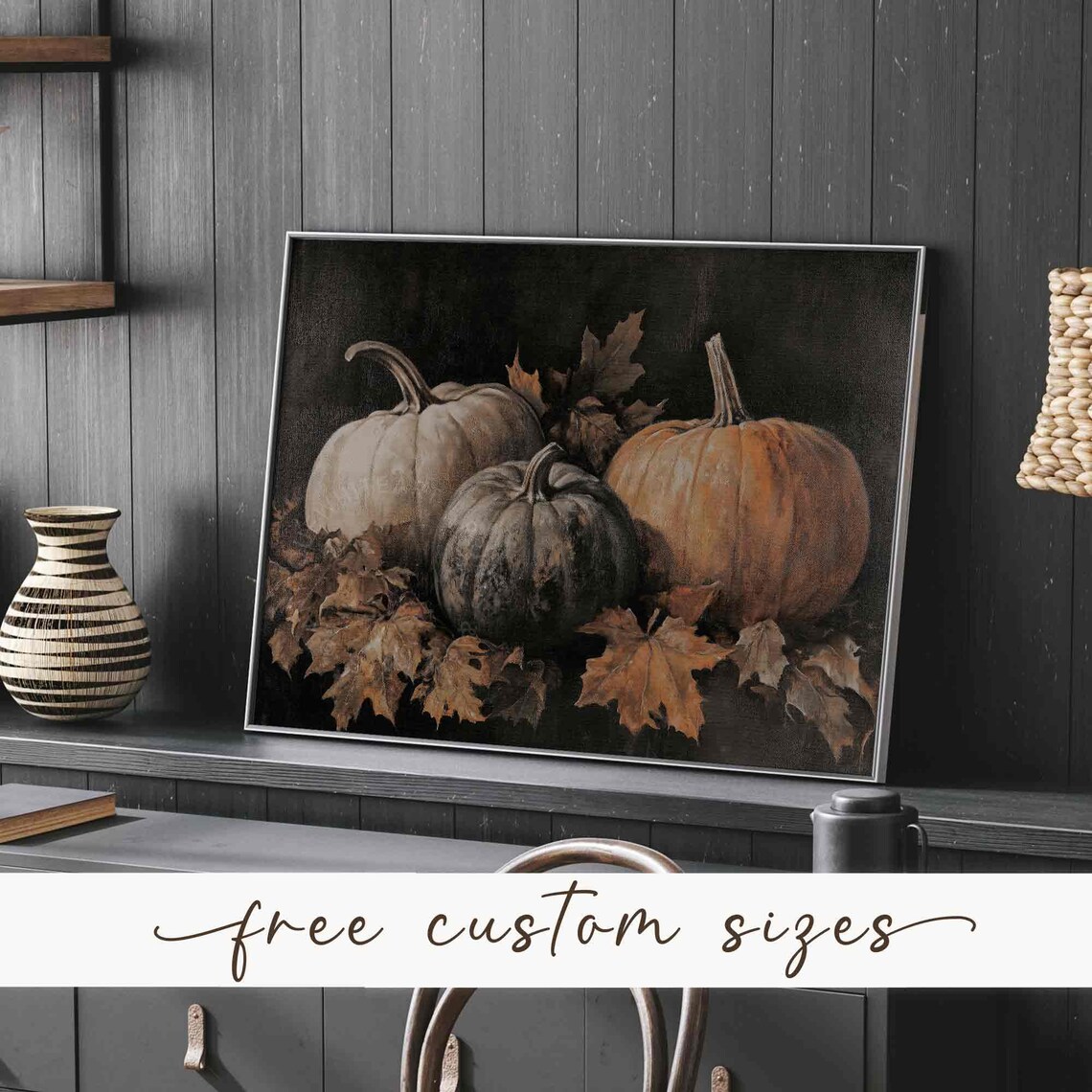 Pumpkin Still Life Halloween Rustic Fall Art Print - Image 2