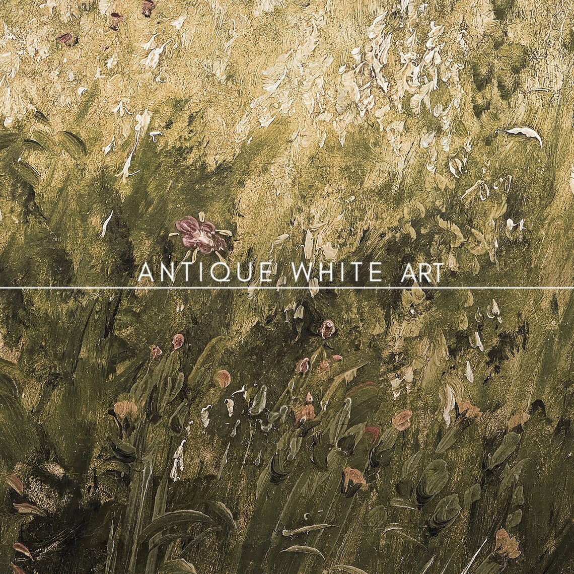 Wildflower Field Landscape Vintage Meadow Art Print - Image 3