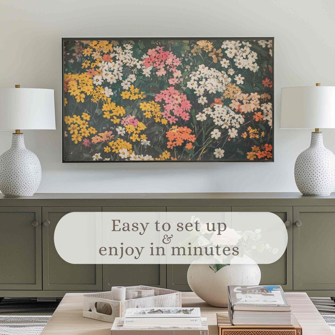 Colorful Wildflower Field Painting Bright Summer Meadow Floral Poster - Image 3