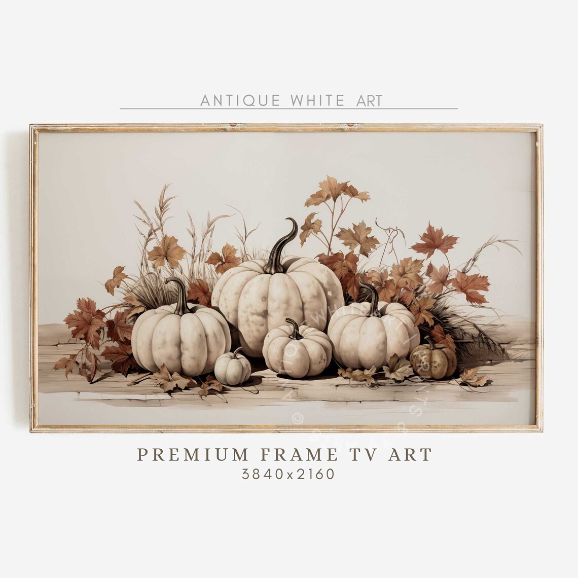 Thanksgiving Pumpkins Painting Art Print, Holiday Decor