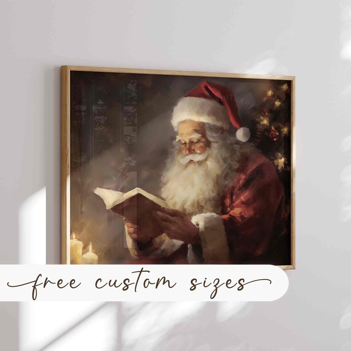 Vintage Christmas Santa Claus Farmhouse Art Print - Image 4