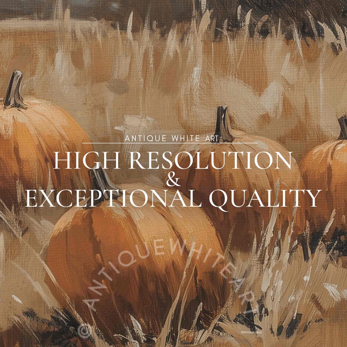 Pumpkins In Rows Across Autumn Field With Golden Trees Vintage Fall Poster - Image 4