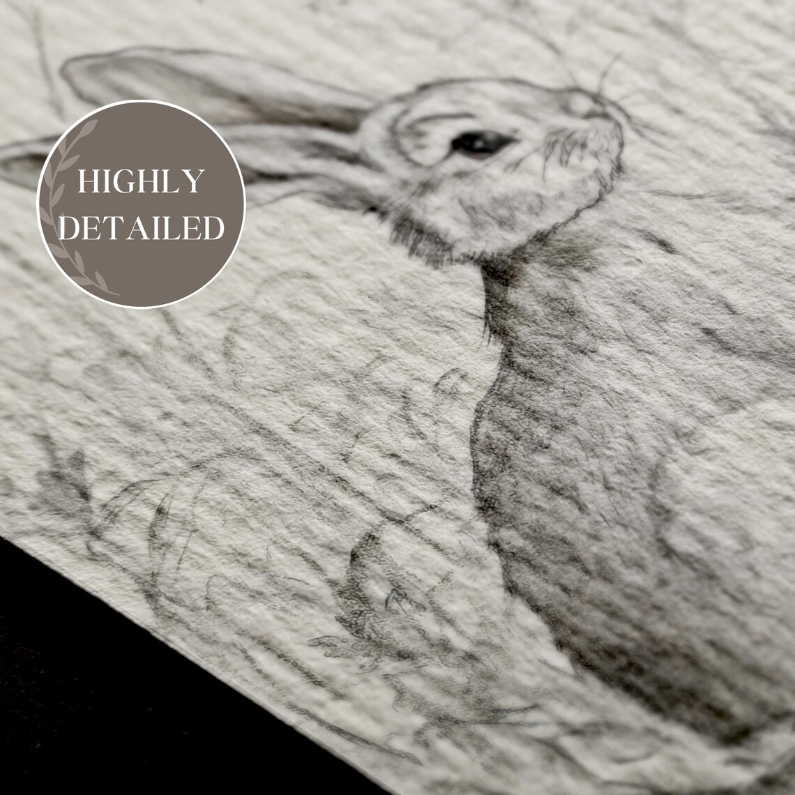 Easter Bunny Sketch, Vintage Farmhouse Art Print - Image 3