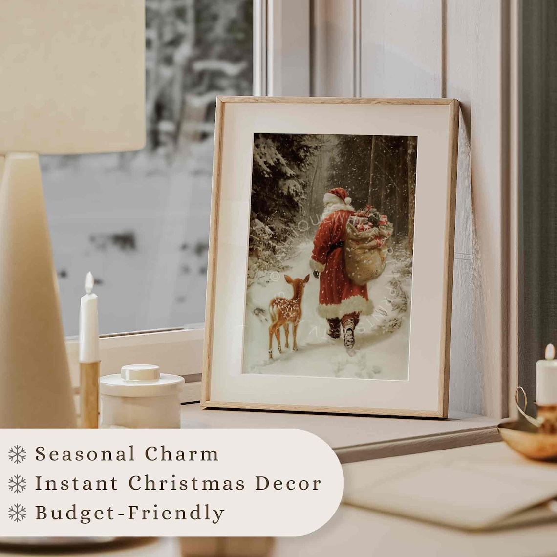 Vintage Santa Claus Christmas Wall Art Print - Image 3