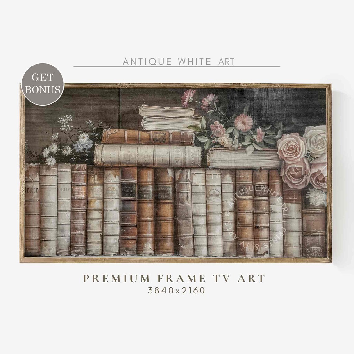 Rustic Vintage Still Life With Books Art Print - Image 4