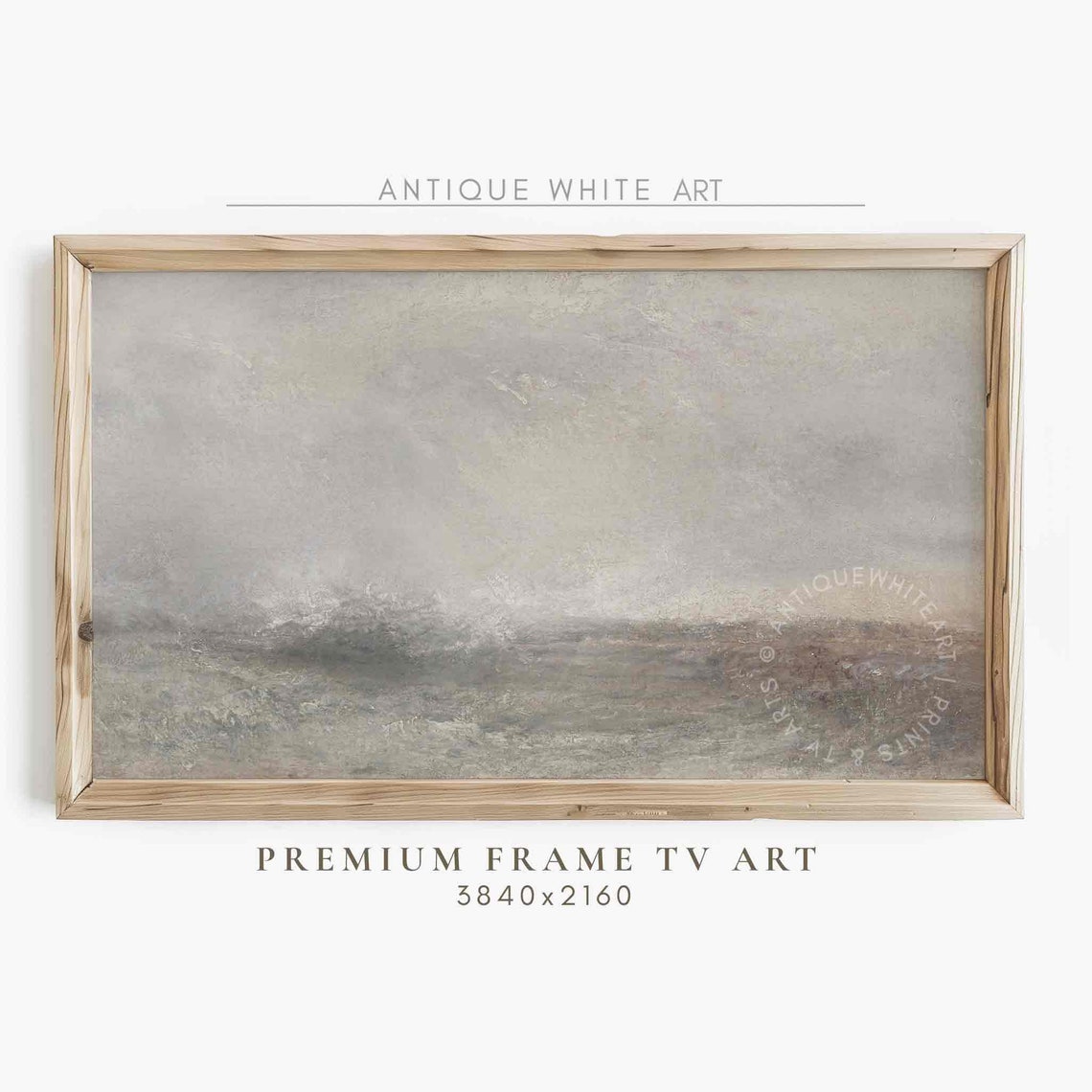 Misty Grey Abstract Seascape Vintage Neutral Ocean Art Wall Poster