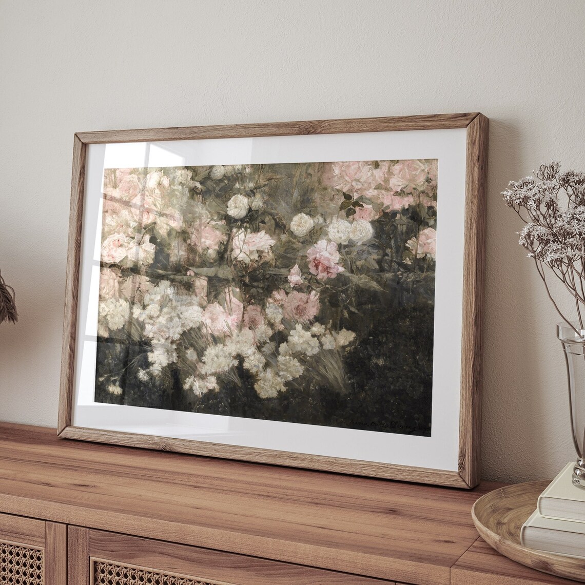 Roses Still Life, Antique Oil Painting - Image 4