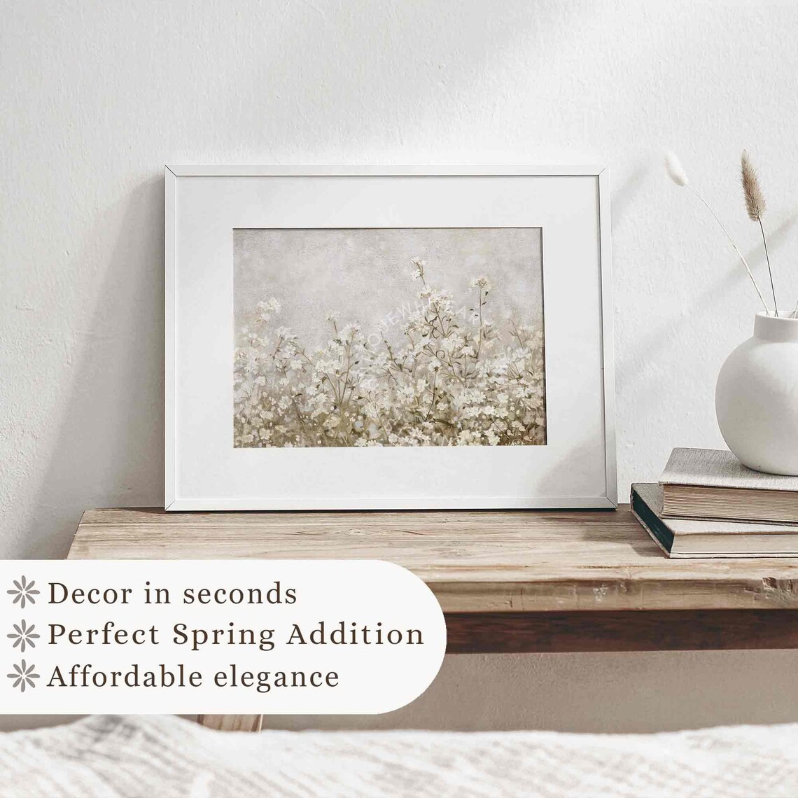 Neutral Wildflowers Floral Summer Flowers Art Print - Image 3